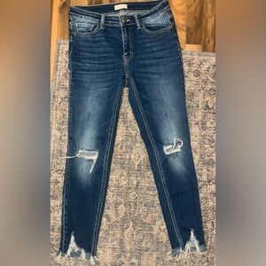 Altar'd State Dark Blue Distressed Skinny Jeans